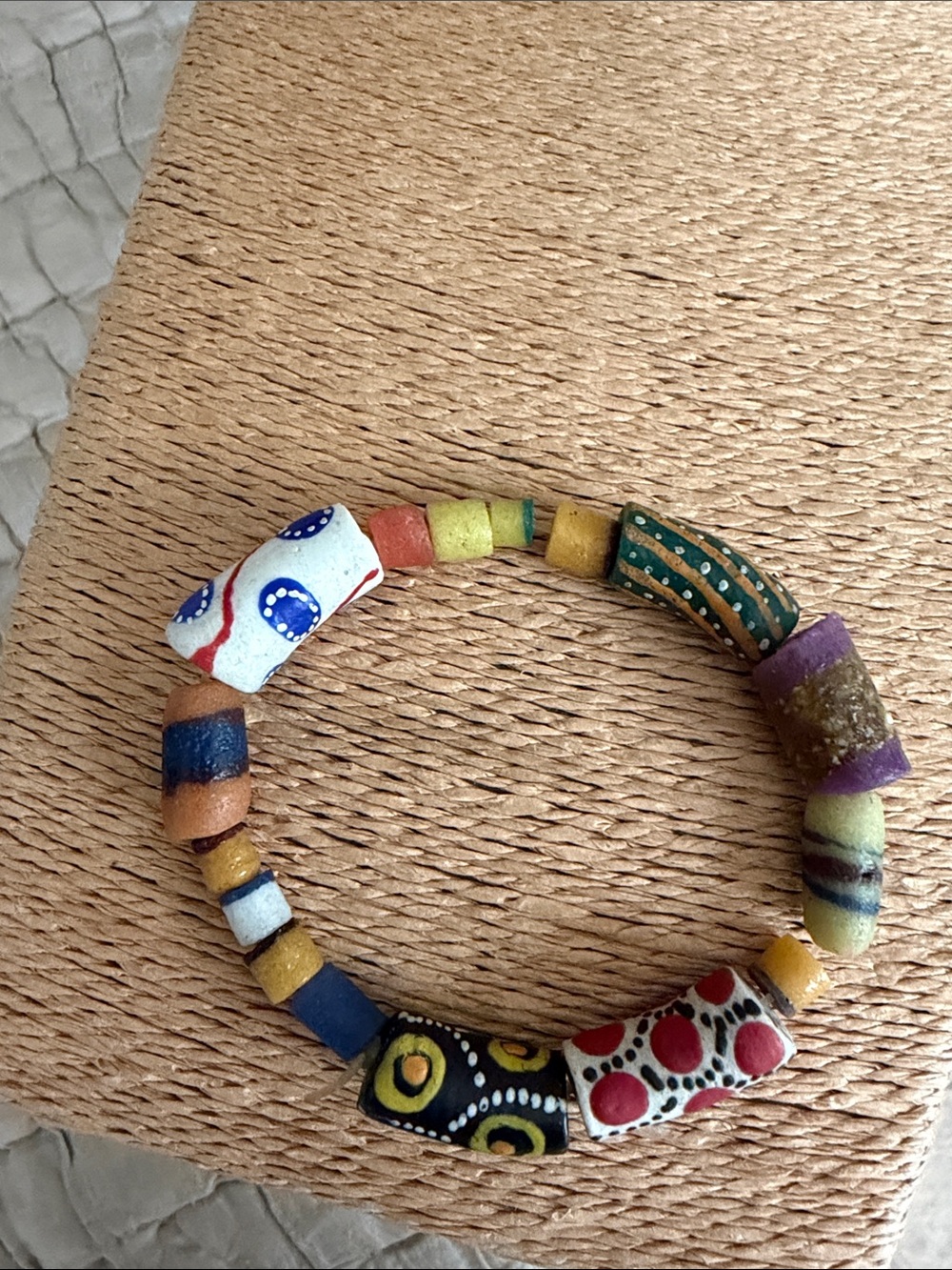 African trading beads stretch bracelet - Picture 3 of 8